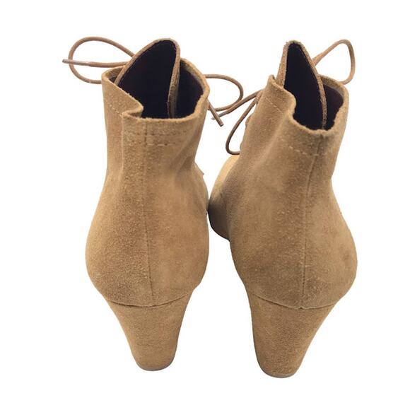 BCBGeneration Delphine Suede Booties 9 M Ankle Boots Lace Up Block Heel Brown - Picture 4 of 16